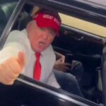 ببینید / واکنش ترامپ به ابراز علاقه طرفدارانش وسط اتوبان