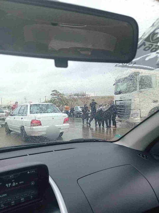 تصادف زنجیرهای در آزادراه تهران _ تبریز