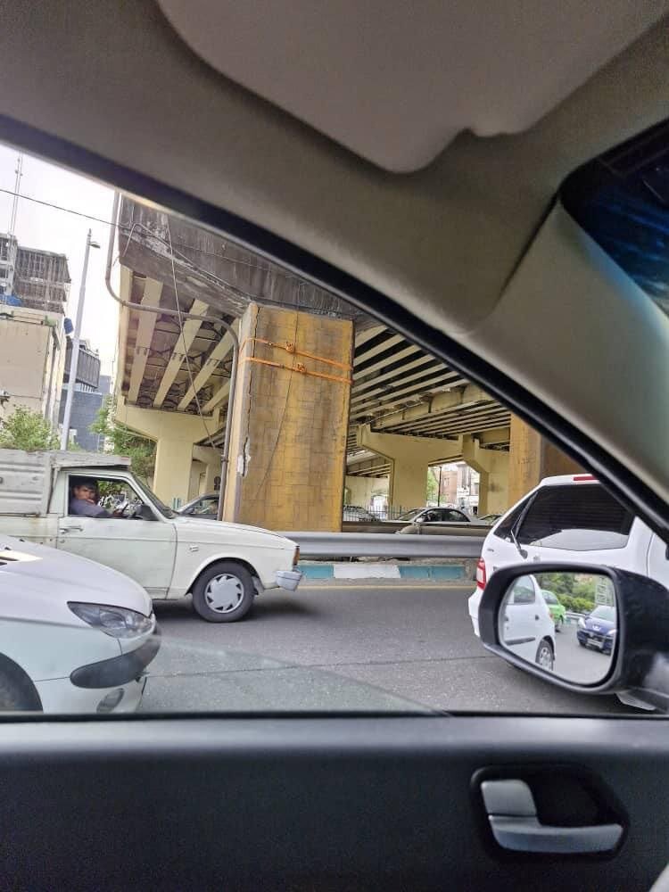 عکس | فاجعه در کمین تهران؟؛ تصویری از فرونشست پل معروف میرداماد