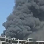 ببینید | اولین تصاویر از آتش‌سوزی ساختمان نیمه‌کاره در کیش