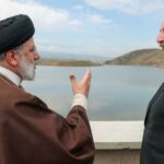 ببینید | تصویر جدید از رئیسی پس از دیدار با علی‌اف در نقطه مرزی ایران و جمهوری آذربایجان در سد قیزقلعه