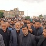 ببینید | تصاویری از حضور وزیر کشور در مراسم وداع مردم قم با پیکر رئیس جمهور