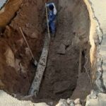 ببینید | تصاویر تازه از فرونشست زمین در بلوار شهید فهمیده اسفراین