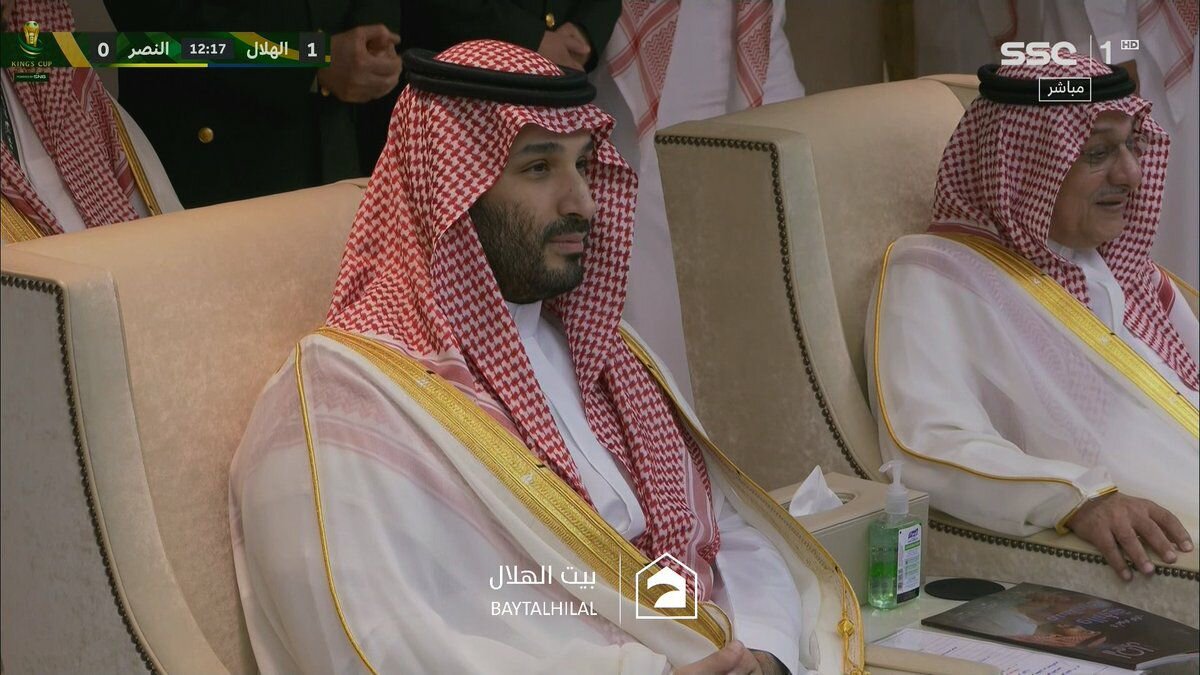 عکس | حضور بن سلمان در استادیوم محل برگزاری فینال جام حذفی عربستان