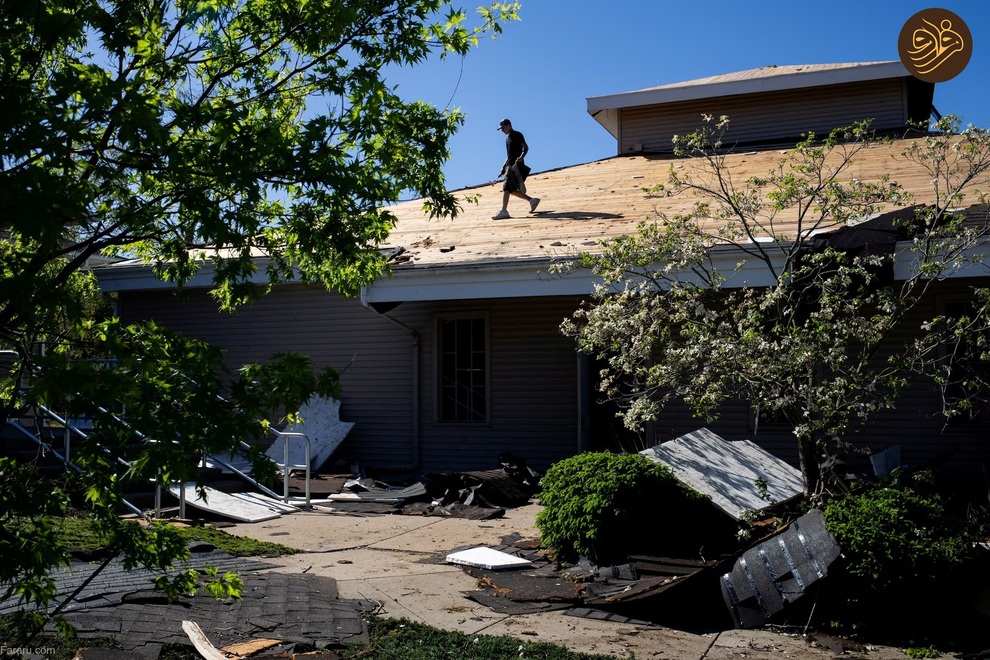 (تصاویر) خسارات طوفان در ایالت میشیگان آمریکا