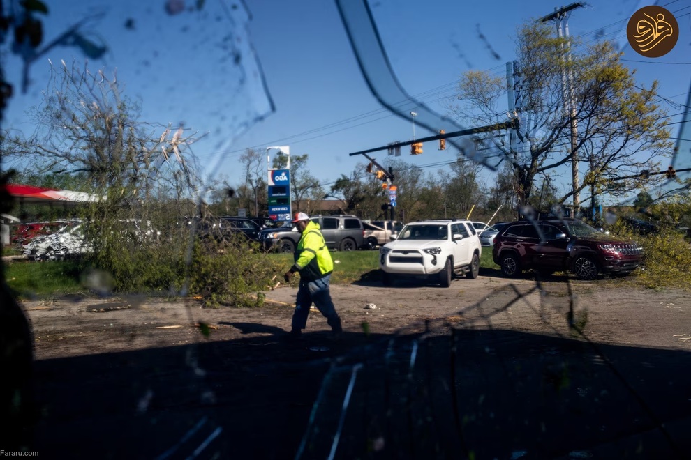 (تصاویر) خسارات طوفان در ایالت میشیگان آمریکا