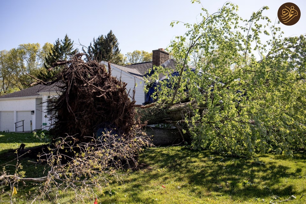 (تصاویر) خسارات طوفان در ایالت میشیگان آمریکا