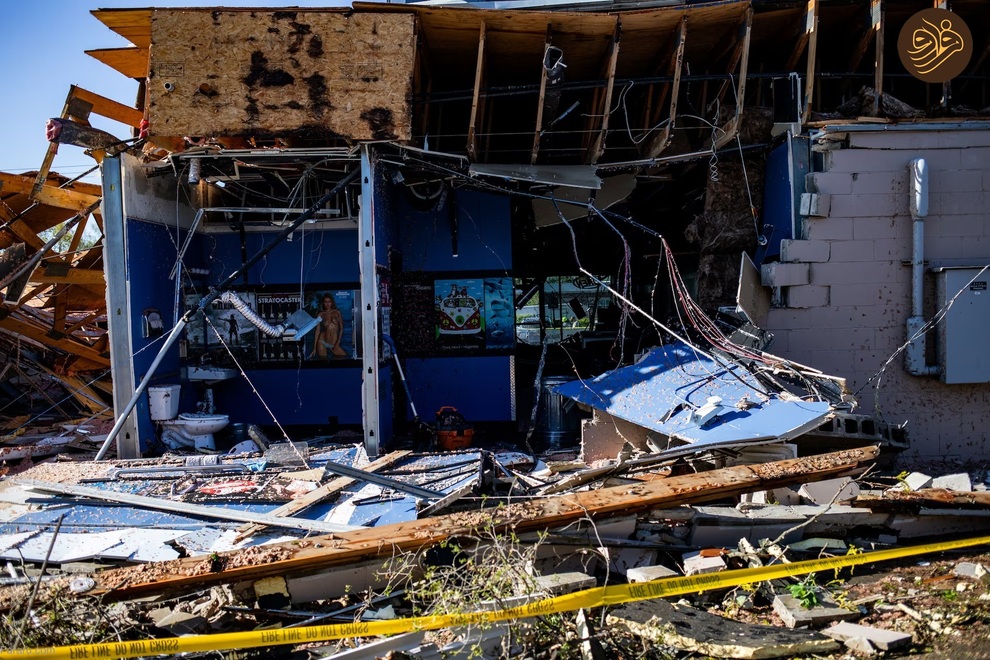 (تصاویر) خسارات طوفان در ایالت میشیگان آمریکا