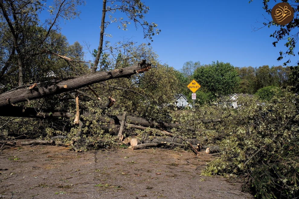 (تصاویر) خسارات طوفان در ایالت میشیگان آمریکا