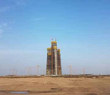 گزارش تصویری| پیشرفت ساخت‌وساز آسمان‌خراش جده که روی دست برج خلیفه می‌زند!