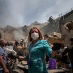 تصاویر دلخراش از حمله موشکی روسیه به بیمارستان کودکان کی‌یف