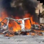 ببینید | ویدیویی از لحظات پس از حمله هوایی رژیم اسرائیل به خودرویی در جنوب لبنان