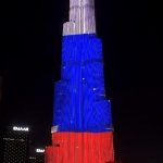 ببینید | برج خلیفه به رنگ پرچم روسیه