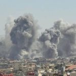 ببینید | تصاویر تازه از بمباران ساختمان ستاد کل در پایتخت سوریه بر اثر چندین حمله هوایی رژیم اسرائیل