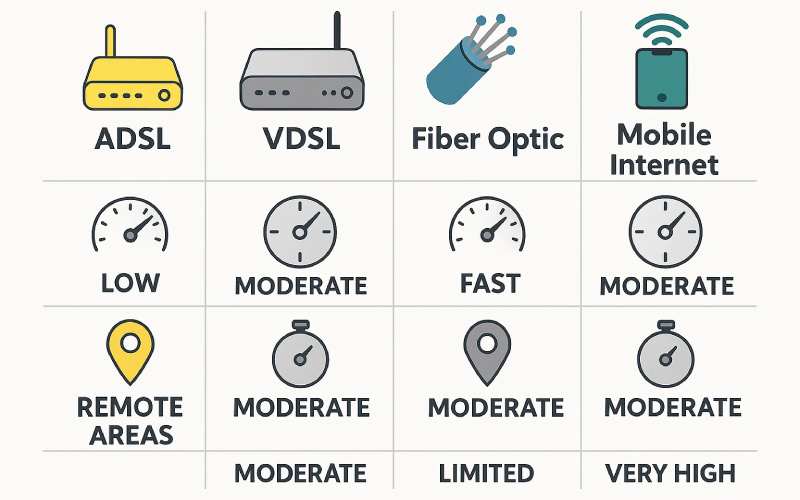 بهترین اینترنت ADSL بررسی مزایا و ویژگیها مقایسه بهترین اینترنت ADSL با سایر فناوریها