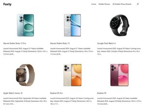 Faxty: همه‌چیز درباره مشخصات فنی هزاران گوشی موبایل