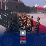 شلیک نمادین توپ‌های جنگی در مراسم رژه چین