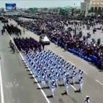 ببینید | رژه نیروهای مسلح در مراسم تشییع پیکرهای شهدای دولت یمن