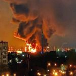 ببینید | حمله اوکراین به پالایشگاه نفت روسیه در لنینگراد