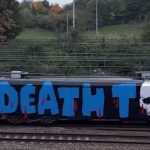 ببینید | شعار«مرگ بر ارتش اسرائیل» روی بدنه قطاری در بلژیک