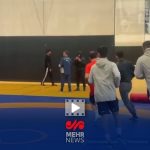 اولین تمرین فرنگی کاران ایران روی تشک کشتی