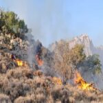 آغاز سومین روز اطفای حریق جنگل الیت با بالگرد