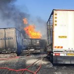 ببینید | انفجار تانکر سوخت در یزد در تصادف ۴ خودروی سنگین