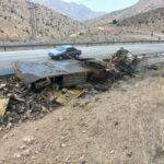 ببینید | انحراف و تصادف چندین خودرو بخاطر بارندگی در جاده فیروزکوه دیروز