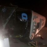 ببینید | واژگونی مرگبار اتوبوس مسافربری در جاده سبزوار