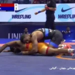 ویدیو | پیروزی محمدرضا گرایی در اولین مسابقه جهانی کشتی فرنگی