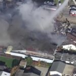 ببینید | شکار لحظه انفجار گاز در یک ساختمان آپارتمانی در کالیفرنیا