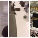 ببینید | نخستین فیلم از فردی که در مسجدالحرام خود را از طبقات بالا به پایین پرتاب کرد