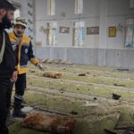 ببینید | آثار انفجار در داخل مسجد امام علی بن ابی‌طالب در محلهٔ وادی الذهبِ شهر حمص