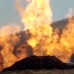 ببینید | برخورد مرگبار بولدوزر با لوله گاز اصلی در جاده کرمانشاه