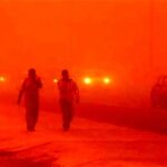 ببینید | آسمان عراق سرخ شد