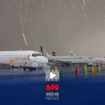 بارش شدید برف در فرودگاه مهرآباد تهران
