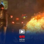 تصاویر دوربین مداربسته از تخریب زیرساخت‌های کرمانشاه توسط اغتشاشگران