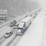 ببینید | تصادف بیش از ۵۰ خودرو در کانادا