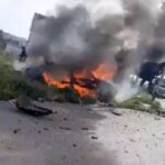 ببینید |  ️تصاویری از حمله پهپادی جدید اسرائیل به جنوب لبنان