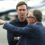 ببینید | حضور ویتکاف و کوشنر در ناو هواپیمابر لینکلن