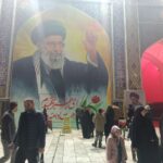 اجرای زنده دیوارنگاره در صحن پیامبر اعظم حرم امام رضا(ع)
