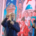 ببینید | رجزخوانی و شعارهای مهران رجبی علیه اسرائیل در میدان ولیعصر تهران