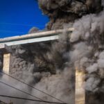 عکس | نمایی نزدیک از موشک شلیک شده توسط جنگنده های آمریکایی به پل B1 کرج