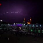 ببینید | رعد و برق شب گذشته بر فراز حرم حضرت عباس(ع) در کربلای معلی