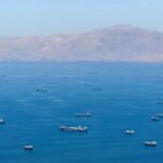 ببینید | تصاویر زنده از تنگه هرمز و توقف کشتی‌ها