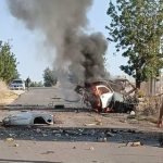 ببینید | هدف قرار گرفتن خودرو هاموی اسرائیل در جنوب لبنان