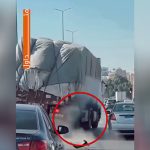 ببینید | رویدادی عجیب در جاده‌های مصر؛ راننده کامیونی خودرویی دیگر را از سقوط نجات داد