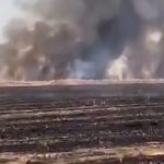 ببینید | آتش‌سوزی گسترده مسیر اربیل کرکوک در عراق را مسدود کرد