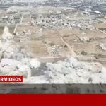 لحظه انفجارهای هولناک ارتش صهیونیستی در مرکز نوار غزه