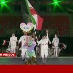 رژه کاروان ورزشی ایران در مراسم افتتاحیه بازی‌های آسیایی ناگویا